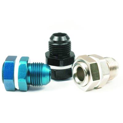 SpeedFx - SpeedFX 579008BK Coupler Fitting Fuel Cell Bulkhead -8AN Black Anodized Aluminum