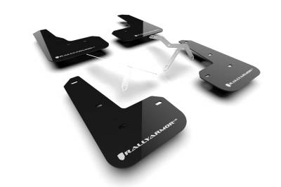 Rally Armor - Rally Armor MF129-UR-BLK-WH Black Mud Flap White Logo