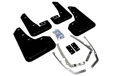Rally Armor - Rally Armor MF37-UR-BLK/GRY Black Mud Flap Grey Logo