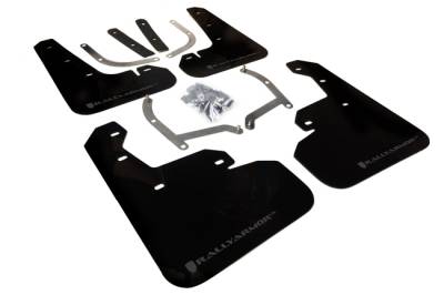 Rally Armor - Rally Armor MF45-UR-BLK/GRY Black Mud Flap Grey Logo