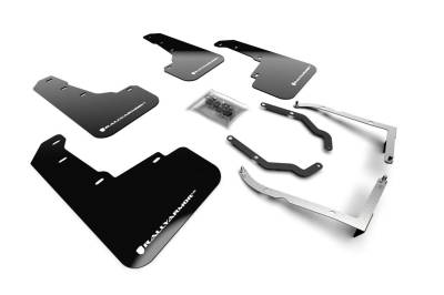 Rally Armor - Rally Armor MF46-LTUR-BLK/WH Black Mud Flap White Logo