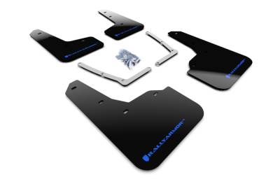 Rally Armor - Rally Armor MF50-UR-BLK/BL Black Mud Flap Blue Logo