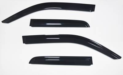 TrailFX - TrailFx 4809H 4PC Window Vents Low Profile Tape-On Smoke Acrylic