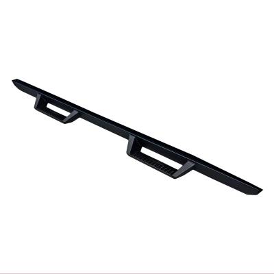 TrailFX - TrailFX DHS012B Drop Hoop Steps Nerf Bar Square Matte Black Steel Rocker Mount
