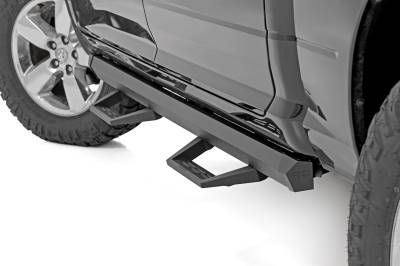 Rough Country Suspension Systems - Rough Country 31015 Black SRL2 Drop Step Nerf Bars for 09-18 RAM Crew