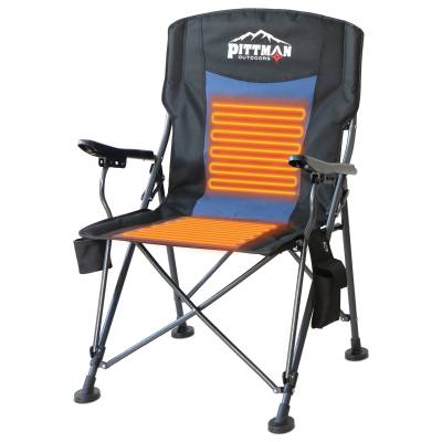 AirBedz - AirBedz PPI-HEAT_CHR Pittman Outdoors Heated Camping Chair Black/Blue