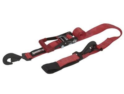 PRP - PRP 27013 Combo Red 2"x10' Ratchet Tie Down w/Twisted Snap Hooks Axle Strap
