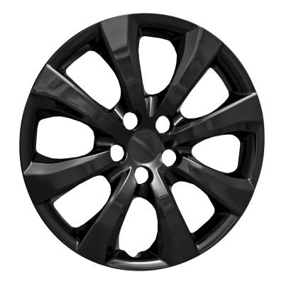 Coast To Coast - Coast To Coast IWC54216BLK 16" Gloss Black 8-Spoke Plastic Wheel Cover 4Pc