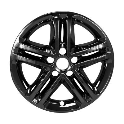 Coast To Coast - Coast To Coast IMP469BLK 17" Wheel Skin 5 Double Spokes Snap-On Gloss Black 4pc