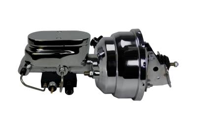 Leed Brakes - Leed Brakes PBKT1052 Power Booster Kit 8" Dual 1" Flat Top Combo Valve Chrome
