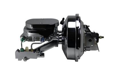 Leed Brakes - Leed Brakes 2F6B2 9" Power Booster 1-1/8" Bore Flat Top Master Disc/Drum Chrome