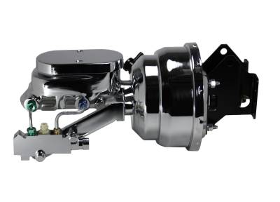 Leed Brakes - Leed Brakes E96B2 8" Dual Power Booster 1-1/8" Bore Master Disc/Drum Chrome