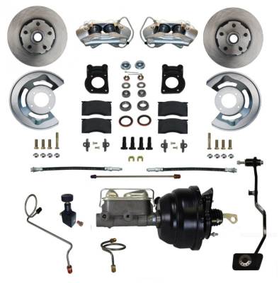 Leed Brakes - Leed Brakes FC0002-X405M Power Front Kit w/Plain Rotors & Zinc Plated Calipers