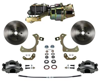 Leed Brakes - Leed Brakes FC1010-K1A1 Power Front Kit w/Plain Rotors & Zinc Plated Calipers