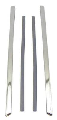 Auto Metal Direct - Auto Metal Direct W-499 Quarter Window Vertical Moldings w/Attachment Strip Pair