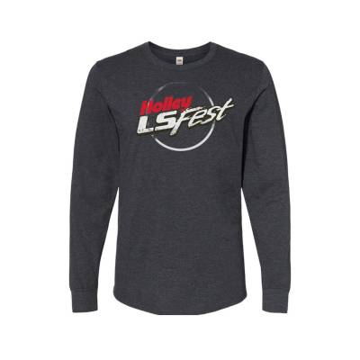 Holley - Holley 10453-2XHOL LS Fest Long Sleeve T-Shirt 2XL Black Heather