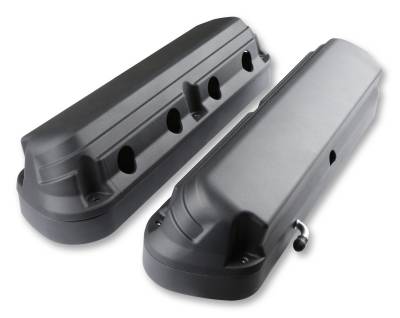 Holley - Holley 241-187 Blk 2Pc Modular Alu. Engine Valve Cover Set for GM Gen III/IV LS