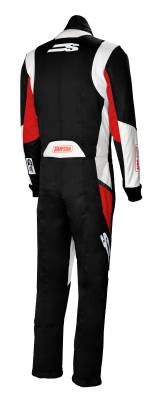 Simpson Safety - Simpson Safety AS02221 Airspeed Suit Medium Black/Red/White