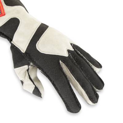Racequip - RaceQuip 356602RQP 356 Series 2-Layer Nomex Outseam Race Gloves Gray/Black Small