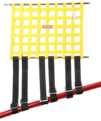 Racequip - Racequip 705005RQP Window Net Mounting Kit Bottom Bar Strap On Black 8"-18"
