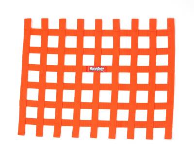 Racequip - RaceQuip 721045RQP Ribbon Style Race Car Window Net Orange 18"H x 24"W