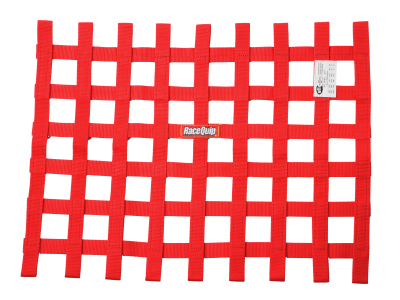 Racequip - RaceQuip 725015RQP Ribbon Style Race Car Window Net Red 18"H x 24"W
