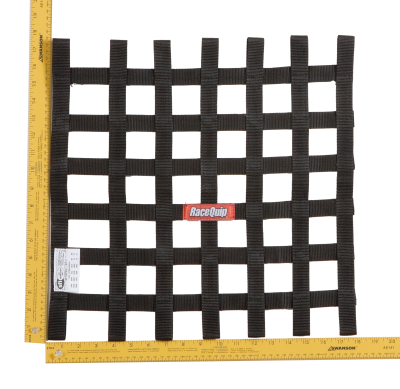 Racequip - RaceQuip 726003RQP Ribbon Style Race Car Window Net Black 18"H x 18"W