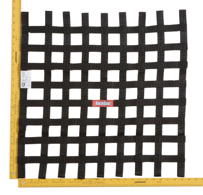 Racequip - RaceQuip 726009RQP Ribbon Style Race Car Window Net Black 24"H x 24"W