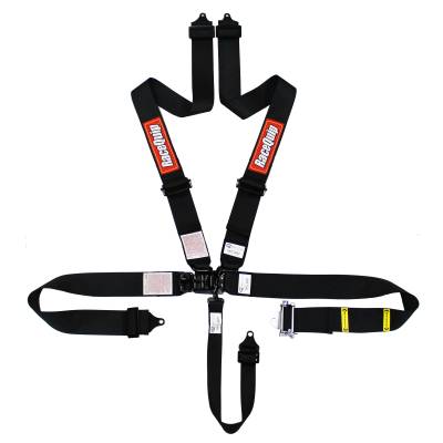 Racequip - RaceQuip 813003RQP 5PT Harness Small Buckle Ratchet Latch Black 3" Lap/Shoulder