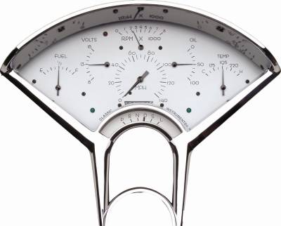 Classic Instruments - Classic Instruments BE01WW Bel Era 6-In-One White Gauge Set for 55-56 Chevy