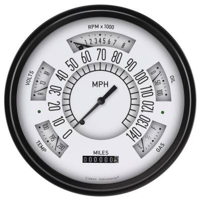 Classic Instruments - Classic Instruments FB66W White Gauge Package for 66-77 Ford Bronco