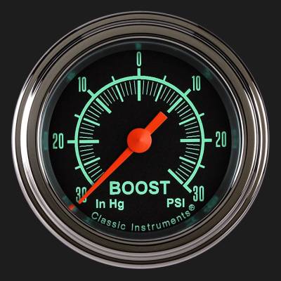 Classic Instruments - Classic Instruments GS141SLF 2-1/16" Boost Gauge 0-30 PSI
