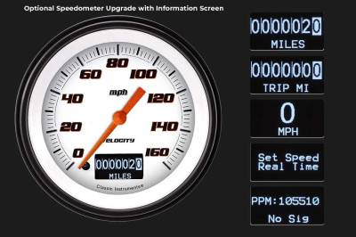 Classic Instruments - Classic Instruments MU65VSW00 65-66 Ford Mustang Velocity Series White Gauge Set