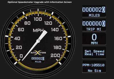 Classic Instruments - Classic Instruments MU67AXYBA AutoCross Yellow Gauge Set for 67-68 Ford Mustang