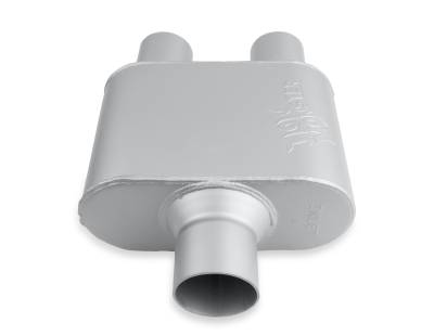 FlowMonster - FlowMonster 425403-FM Muffler 2.5" Dual Inlet 3" Center Outlet 13"x9.75" Body