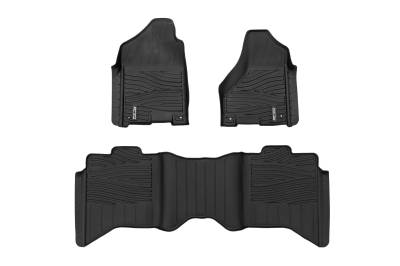 Rough Country Suspension Systems - Rough Country FF-31213 FR/RR Floor Liners Black for 12-18 RAM 1500 Crew 2WD/4WD