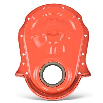 Proform - Proform 141-220 Orange Engine Timing Chain Cover w/Bowtie Logo for BBC 396-454