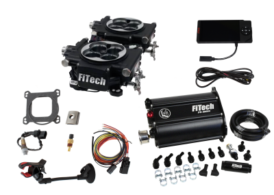 FiTech Fuel Injection - FiTech 35262 Go EFI 2x4 625 HP Matte Black EFI System w/Force Fuel Delivery Mast