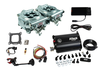 FiTech Fuel Injection - FiTech 35261 Go EFI 2x4 625 HP Bright Aluminum EFI System Master Kit