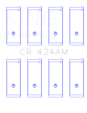 King Engine Bearings - King Bearings CR 424AM Connecting Rod Bearing Set for Chrysler 134C 2.2L 153CI