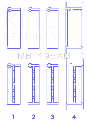 King Engine Bearings - King Engine Bearings MB 495AM0.25 Main Bearing Set for Nissan VG30D