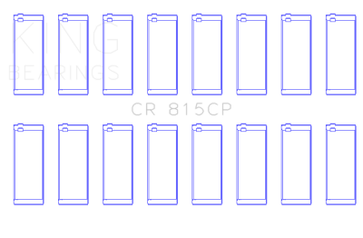King Engine Bearings - King Bearings CR 815CP Standard Tri-Metal Copper Lead Alloy Rod Bearing 8Pc