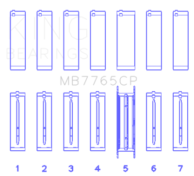 King Engine Bearings - King Bearings MB7765CP 010 Main Bearing Set for GMC 4.2 Vortec L6