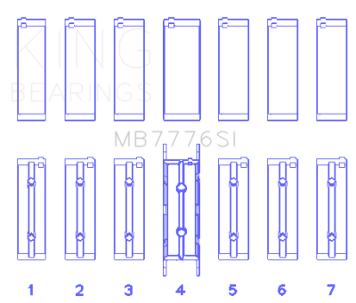 King Engine Bearings - King Bearings MB7776SI MAIN Bearing SET for BMW N55 B30A N53 B30A N52 B30A