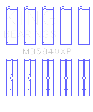 King Engine Bearings - King Bearings MB5840XP0.25 Main Bearing Set for Chrysler 300 SRT8