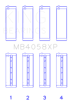 King Engine Bearings - King Engine Bearings MB4058XP Main Bearing Set for VQ35DE 24V