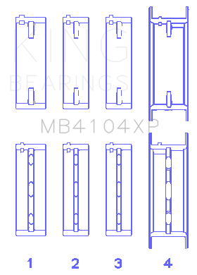 King Engine Bearings - King Engine Bearings MB4104XP STDX MAIN BEARING SET for VG30DE VG30DETT