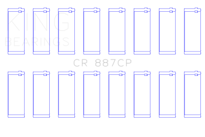 King Engine Bearings - King Bearings CR 887CP Connecting Rod Bering Set for Ford USA ENG 445 T/D
