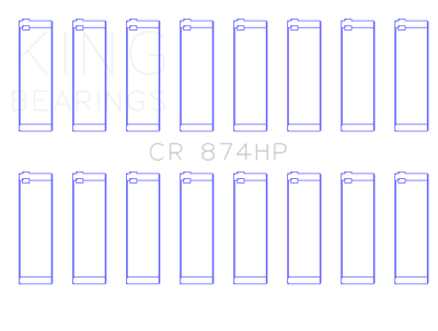 King Engine Bearings - King Bearings CR 874HP 001 Connecting Rod Set for Ford 370 429 460 OHV