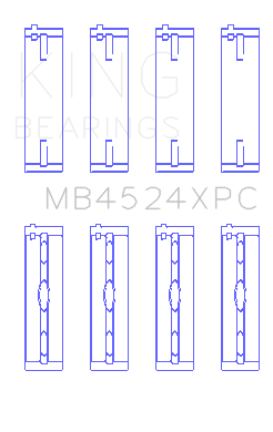 King Engine Bearings - King Engine Bearings MB4524XPC MAIN BEARING SET for GT-R VR38DETT